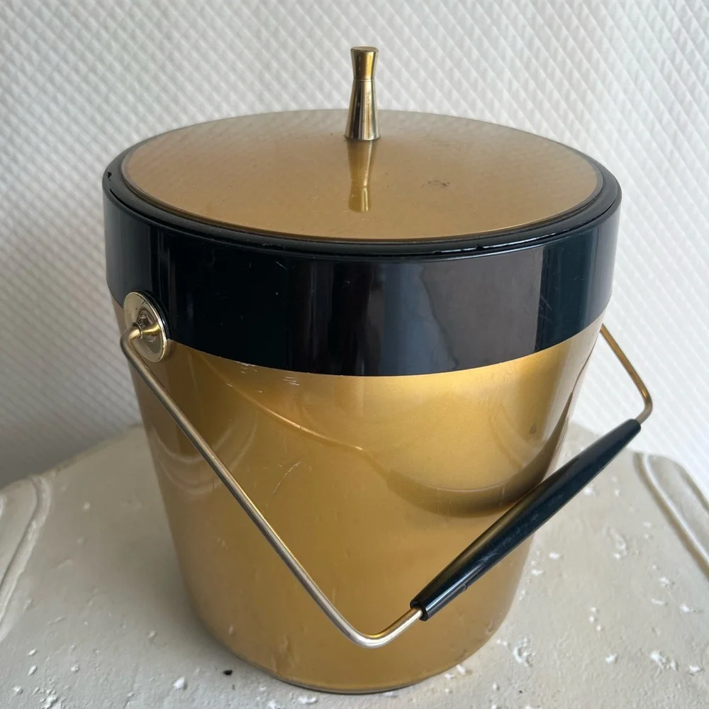 Mid Century Ice Bucket Wine Chiller, Atomic Style Vintage 1960s
